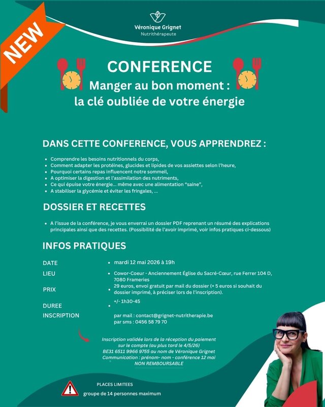 Conférences Manger bon moment : clé oubliée votre énergie