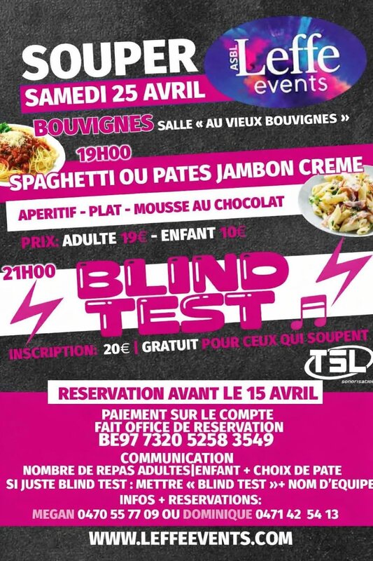 Soirées Blind test souper spaghetti