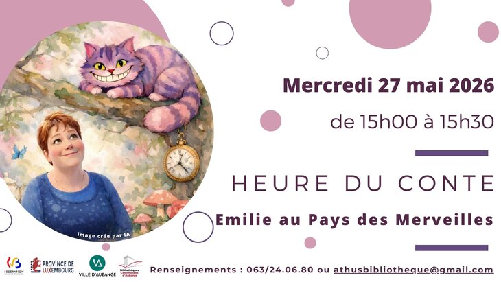 Spectacles Heure conte la bibliothèque d Athus | Emilie Pays Merveilles