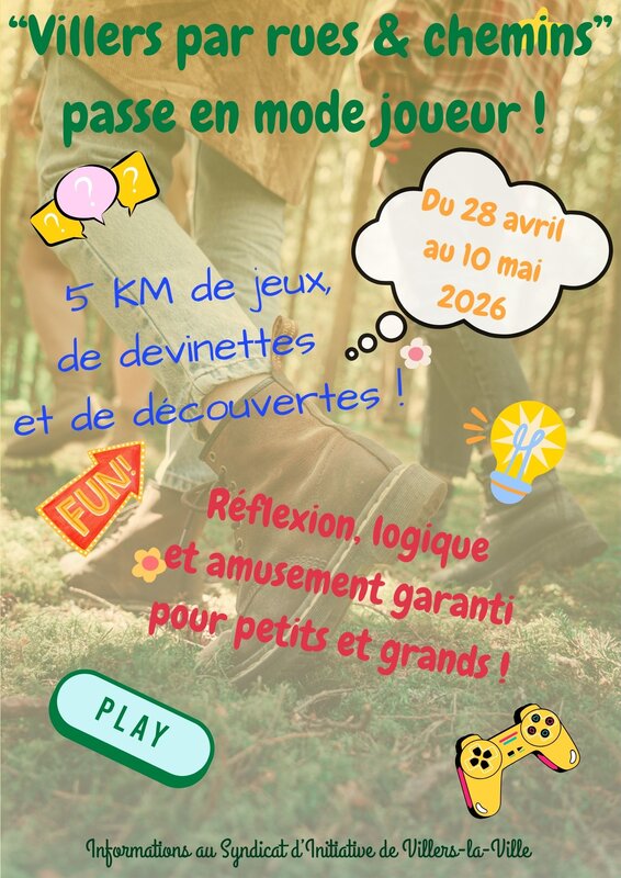 Loisirs  Villers rues chemins  passe mode joueur 
