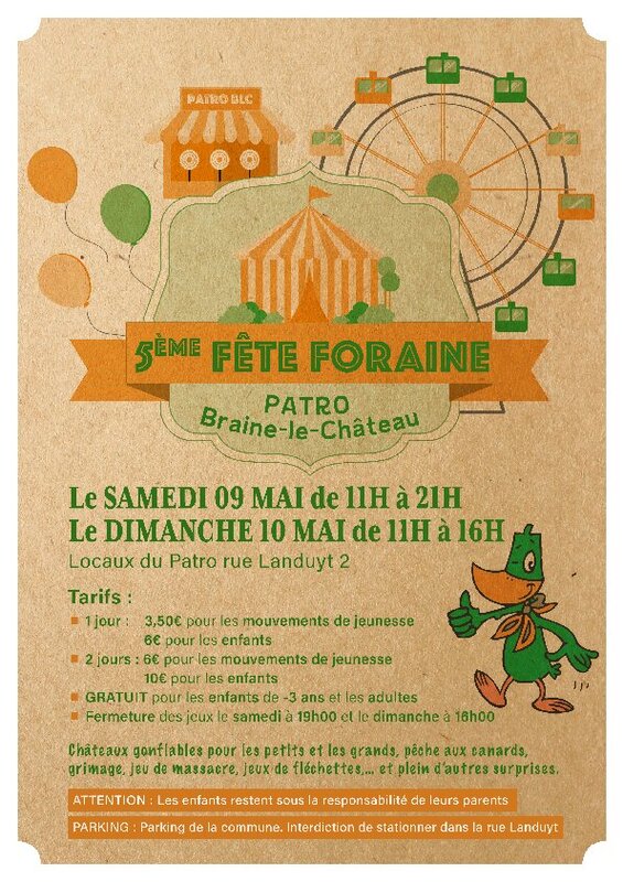 Loisirs 5ème Fête Foraine Patro Braine-le-château