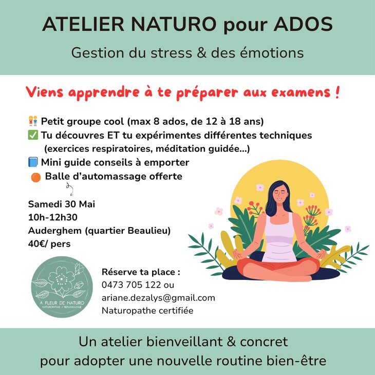 Stages,cours Atelier Naturo - Gestion stress & émotions