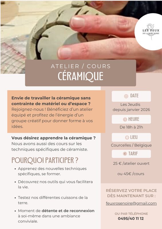 Stages,cours Atelier ouvert céramique