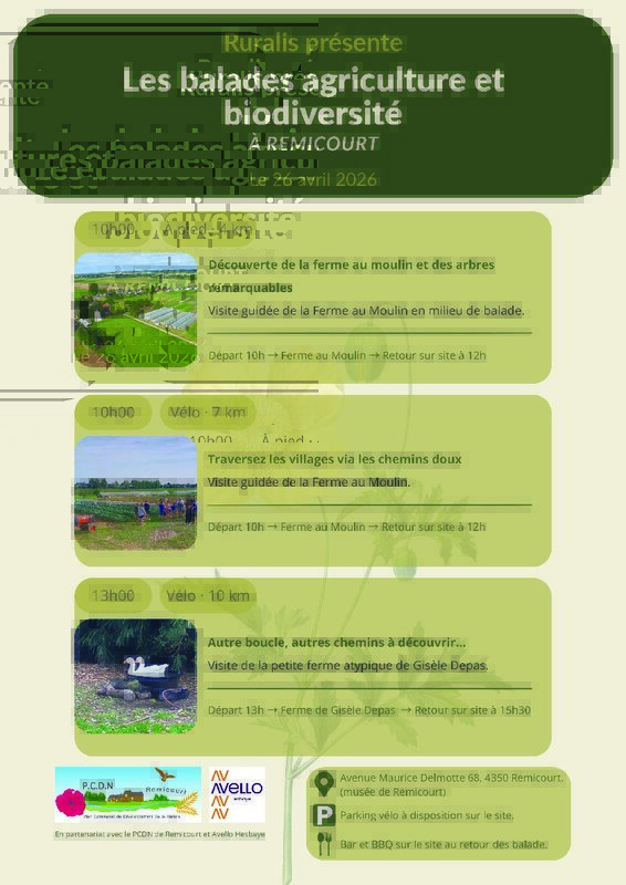 Loisirs Balades pieds à vélo :  Agriculture biodiversité 