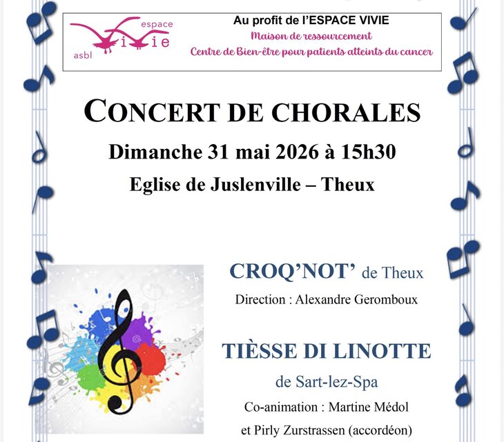 Concerts Concert chorales profit l’Espace ViVie.