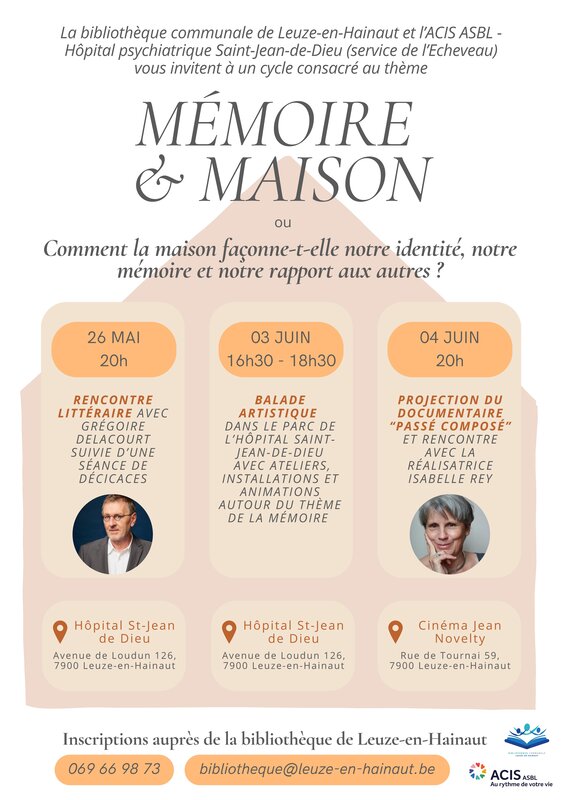 Conférences Rencontre avec Grégoire Delacourt (Cycle Mémoire & Maison)