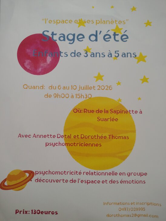 Stages,cours A découverte l espace