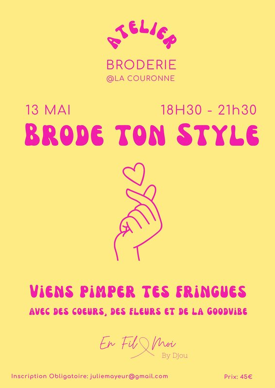Stages,cours Atelier Brode Style
