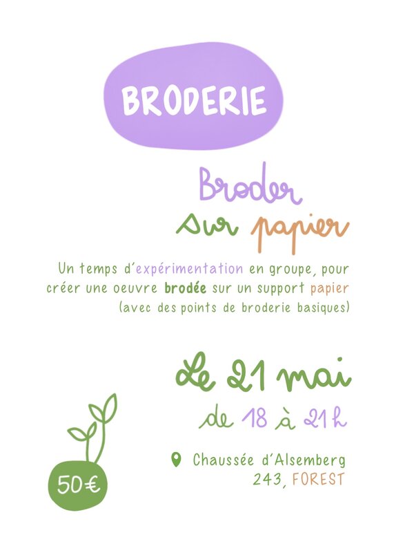 Stages,cours Broderie papier