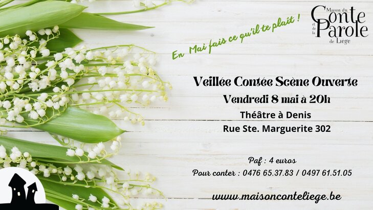 Spectacles Veillée contée, scène ouverte, organisée la Maison Conte