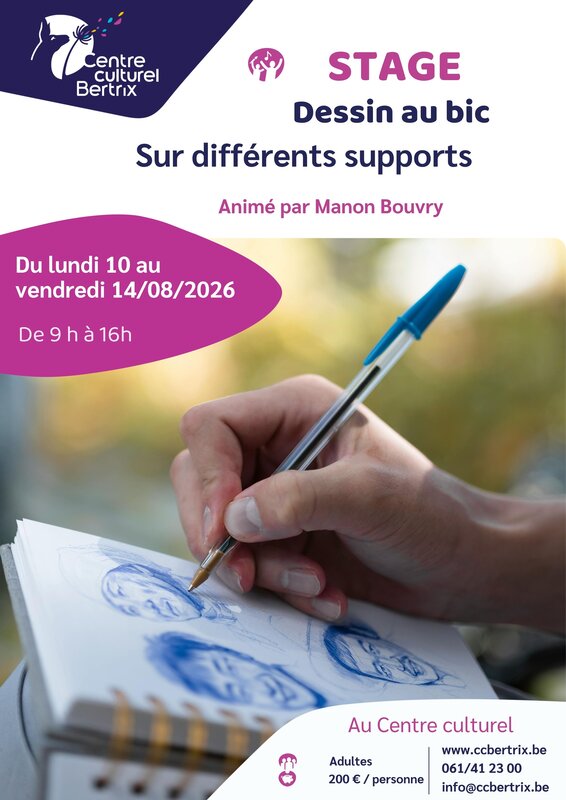 Stages,cours Workshop : Dessin bic différents supports