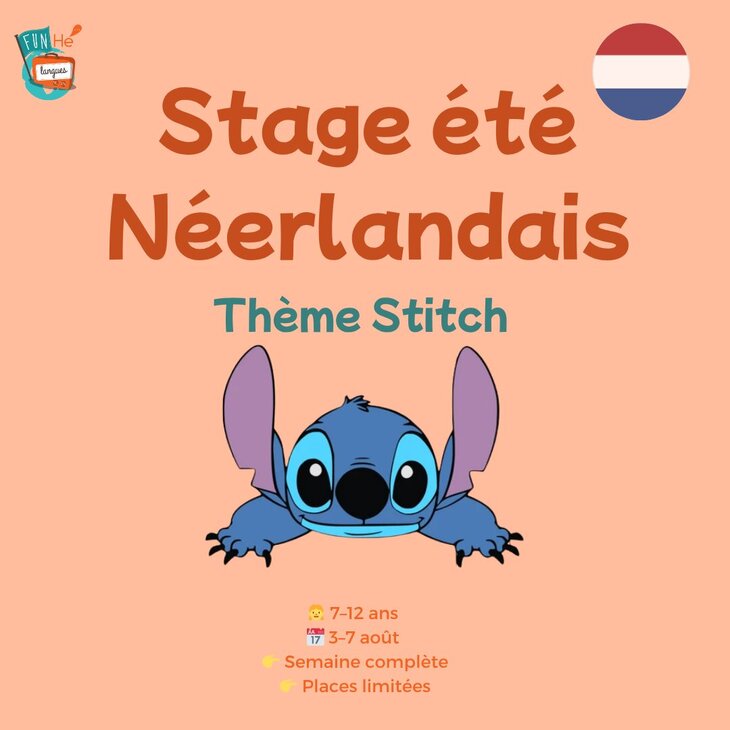 Stages,cours Stage été - Août | Néerlandais-Thème Stitch pour enfants