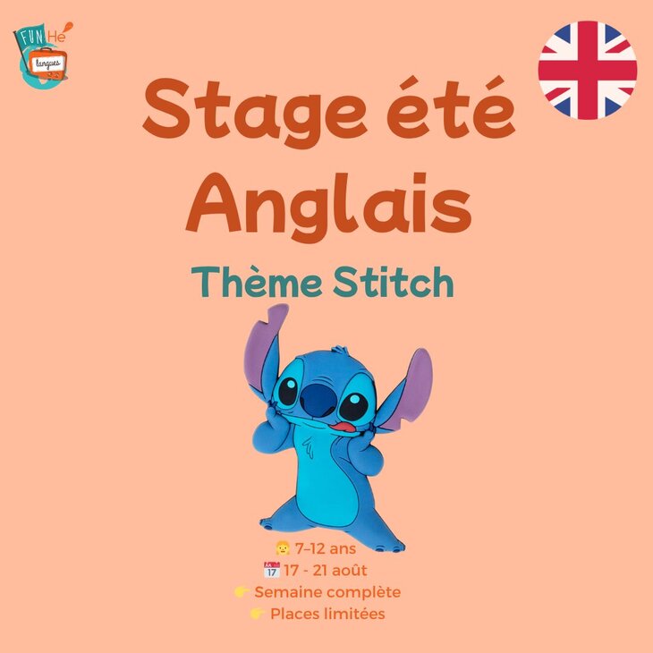 Stages,cours Stage été - Août | Anglais-Thème Stitch pour enfants
