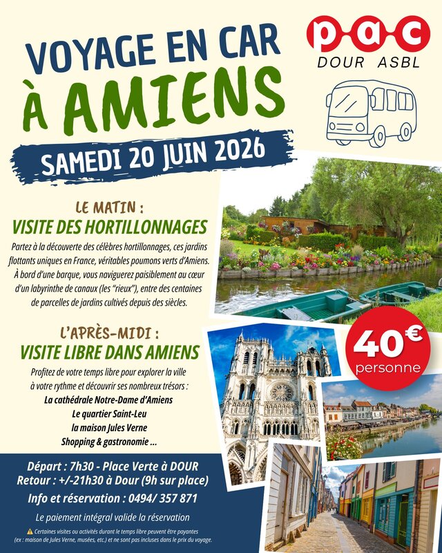Excursions, séjours Amiens Visite hortillonnages après-midi libre