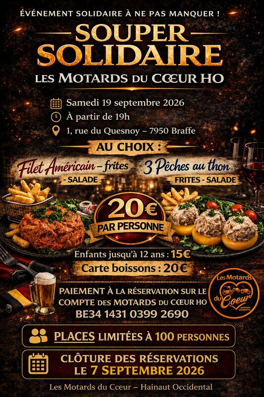 Soirées Souper Solidaire Motards Cœur ho