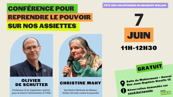 Conférences Olivier Schutter & Christine Mahy : Regards croisés notre alimentation