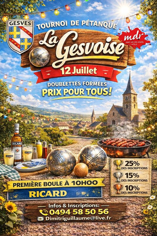 Loisirs Tournoi pétanque Gesvoise 