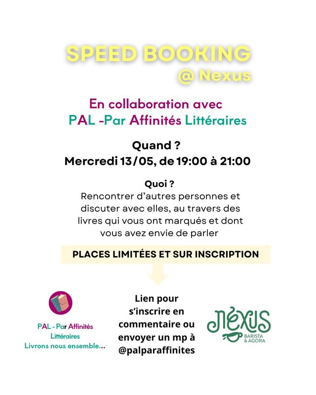 Conférences Speed-booking: Atelier rencontres littéraires