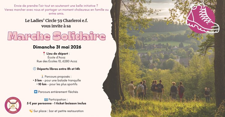 Loisirs Marche solidaire organisée le Ladies Circle Charleroi e.f.