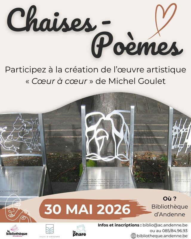 Loisirs Chaises-poèmes : participation l œuvre  Cœur cœur 