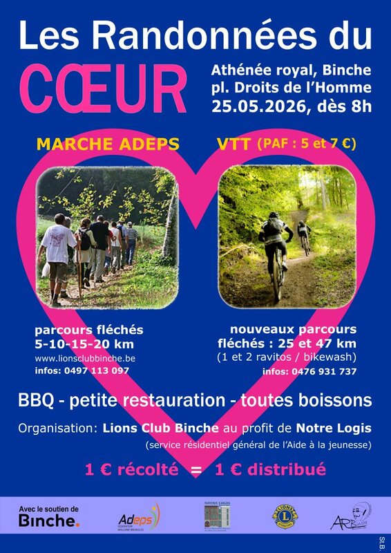 Loisirs Randonnées Coeur Marche Adeps circuits Vtt