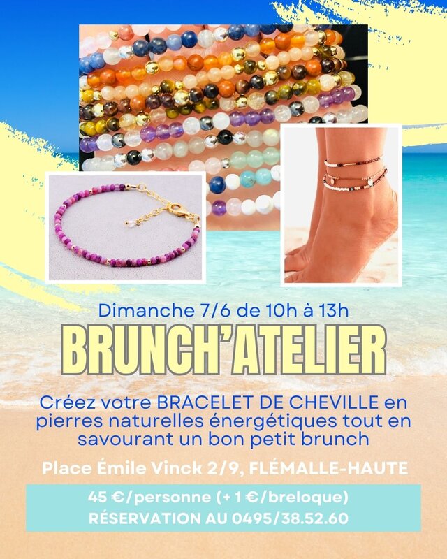 Stages,cours Bracelet cheville pierres naturelles & Brunch