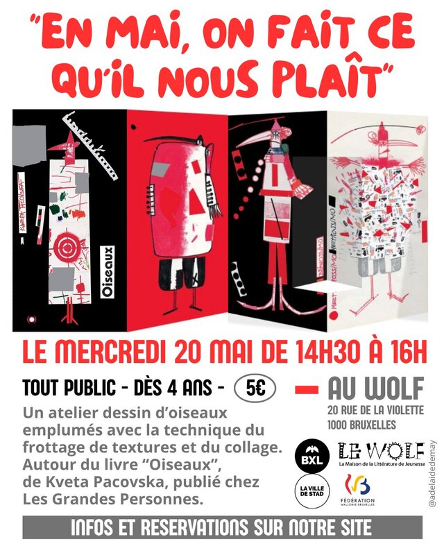 Stages,cours Atelier tout-public mai fait qu il nous plaît 