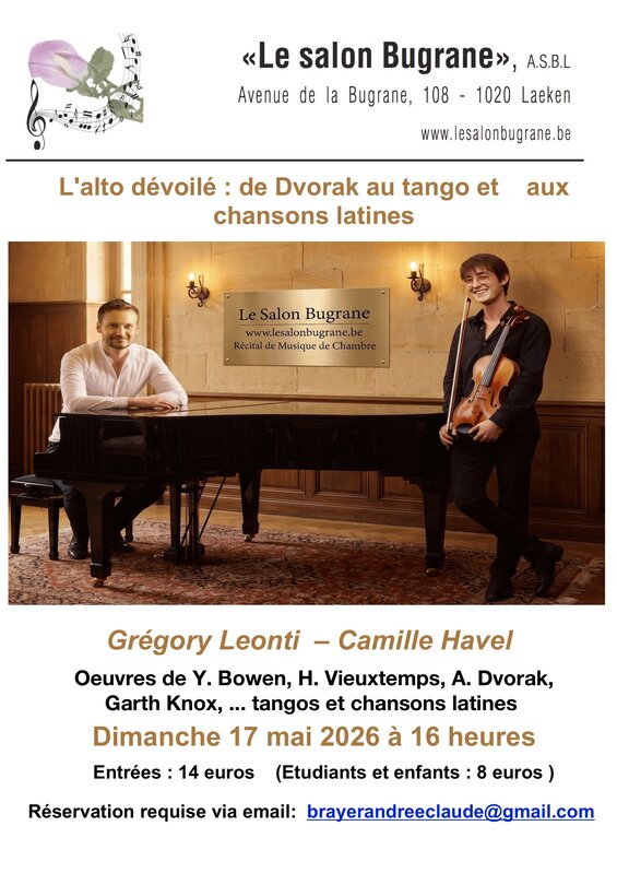Concerts L’alto dévoilé : Dvorak tango aux chansons latines