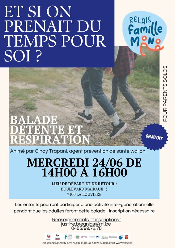 Stages,cours Relais Familles Mono | Balade détente respiration