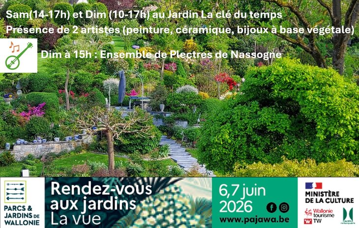 Loisirs We Jardins ouverts 2 artistes + Ensemble Plectres découvrir jardin