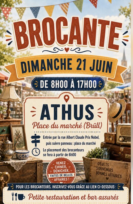  Athus, grande brocante la place marché ( Brüll)