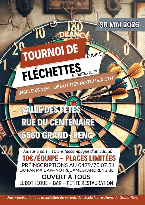 Loisirs Tournoi fléchettes - double