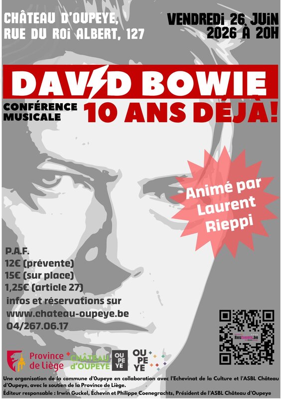 Conférences Conférence musicale : David Bowie, ans déjà. Animé Laurent Rieppi.