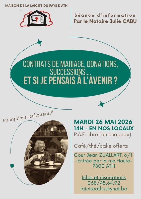 Conférences Contrats mariage, donations, successions,...et je pensais l avenir?