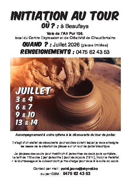 Stages,cours Initiation tour
