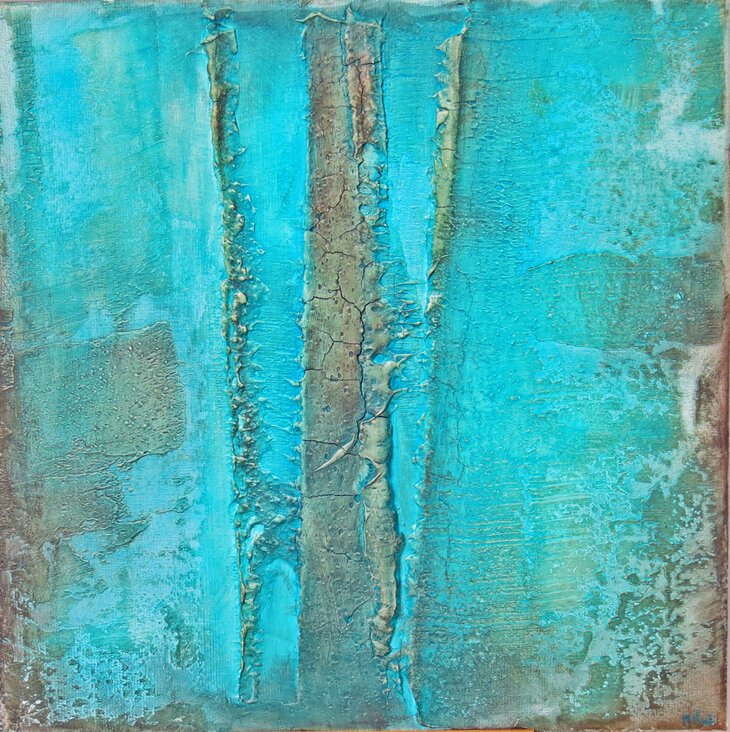 Stages,cours Stage peinture abstraite :  Poudre marbre - couleurs bleues 