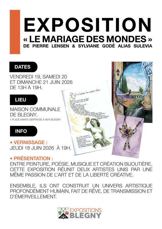 Expositions  Le mariage mondes  Pierre Lensen & Sulevia (Sylviane GodÉ)
