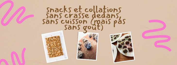 Stages,cours Snacks collations saines gourmandes, sans cuisson