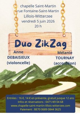 Concerts Le Zik la Chapelle Saint-Martin Lillois-Witterzée