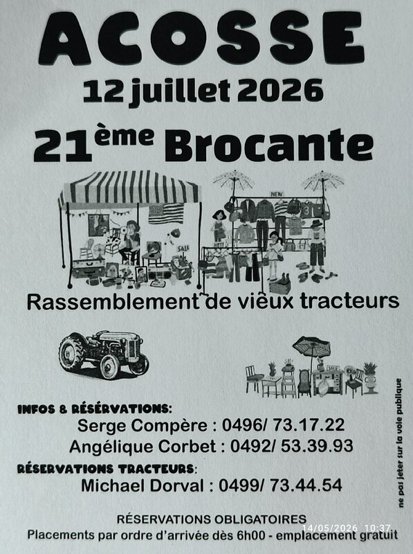  21 brocante acosse