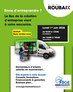 Conférences Créer entreprise : bus s’arrête Roubaix