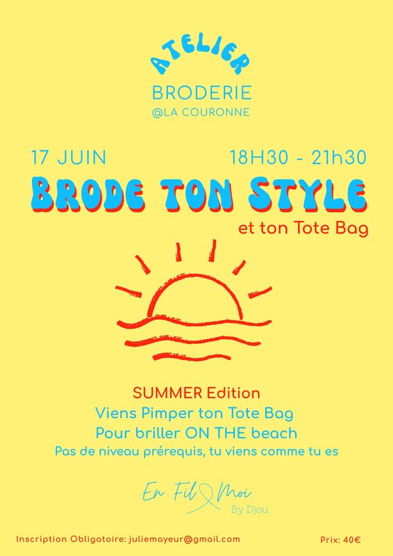 Stages,cours Atelier Brode Style