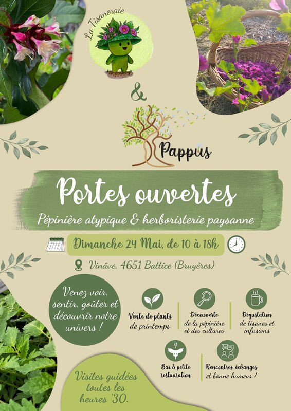 Loisirs Portes ouvertes vente printemps chez Pappus La Tisaneraie