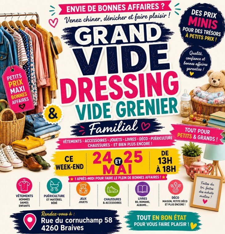  Grand vide dressing/vide grenier familial