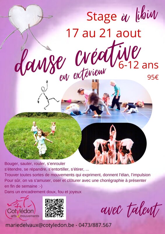 Stages,cours Stage Danse créative
