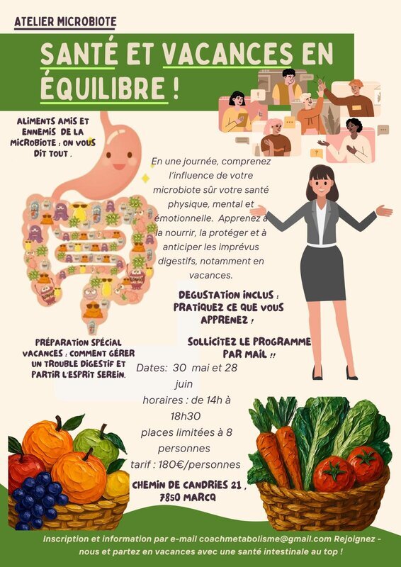 Conférences Atelier Microbiote Santé vacances équilibre