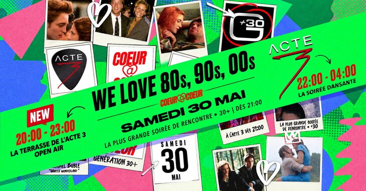 Soirées La Terrasse l’Acte 3 (Open Air) + Soirée dansante   80s, -  free entry