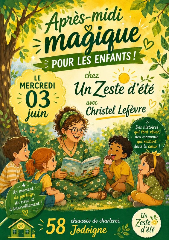 Spectacles ✨ Après-midi magique pour enfants chez Zeste d’Été ✨