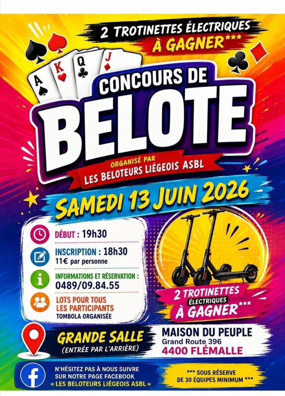 Loisirs Concours belote sans annonce