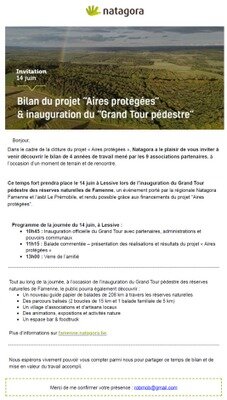 Loisirs Inauguration Grand tour pédestre réserves naturelles Famenne